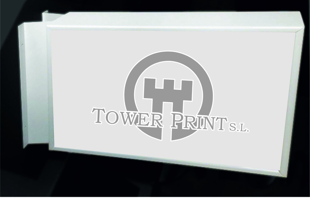 BANDEROLA LUMINOSA LED 130mm. 600x1000 mm LACADA EN BLANCO