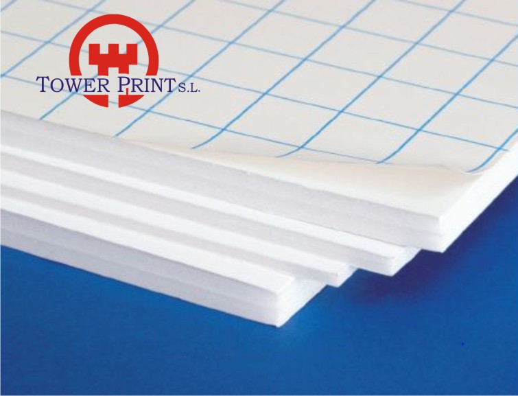 CARTON PLUMA ECO BLANCO ADHESIVO 700 X 1000 5 MM. CAJA 25 UND.