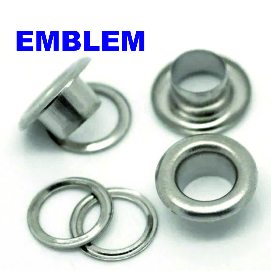 EMBLEM OLLAO METAL  6.35mm CROMADO 500 PARES