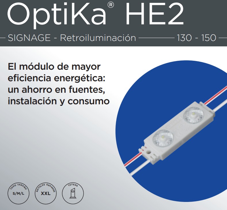 LED OPTIKA 130 HE2 LEDIT BLANCO WDL LUZ DIA 12V, CADENA DE 25 MODULOS 0.7W 20880278 