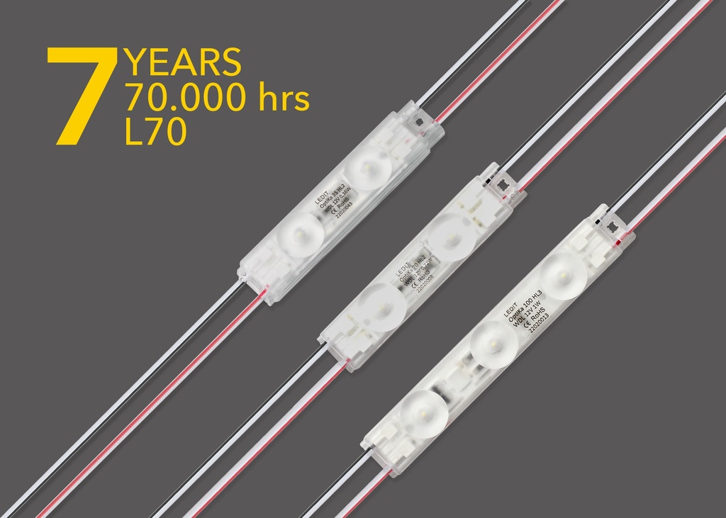 LED OPTIKA 70 HL2 LEDIT ROJO 2 CHIP, CADENA DE 10 MTS CON 50 MODULOS