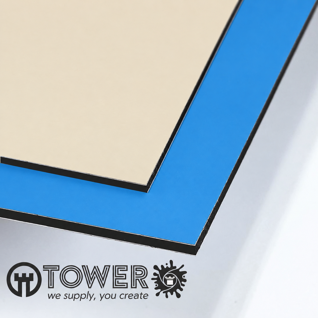 PANEL SANDWICH ALUMINIO 3 MM BEIGE RAL1015/AZUL CLARO 0.3mm. RAL5015 CBOND 3050X1500
