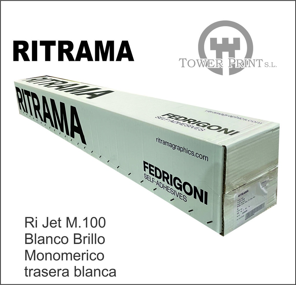RI.JET 100 BLANCO BRILLO ADH. PERMANENTE 05049 160x50,BOBINA.
