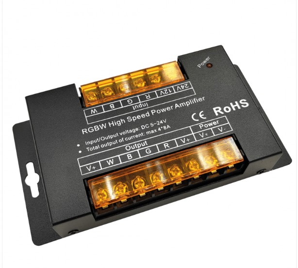 AMPLIFICADOR DE SEÑAL RGB 12-24V 760W 8A. (REF.2269)
