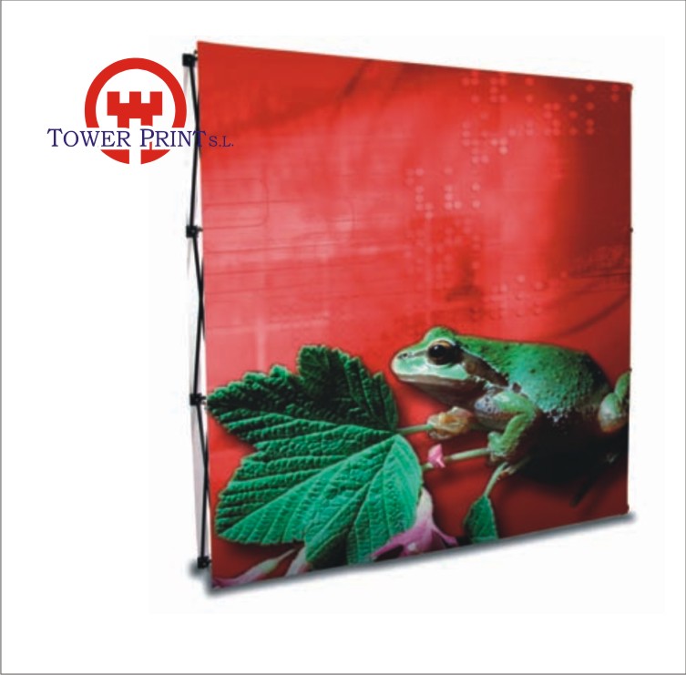 DISPLAY POP UP TEXTIL 1 CARA 4 X 3 MODULOS  CON VELCRO  ( gráfica de 2990 x 2250 mm) 