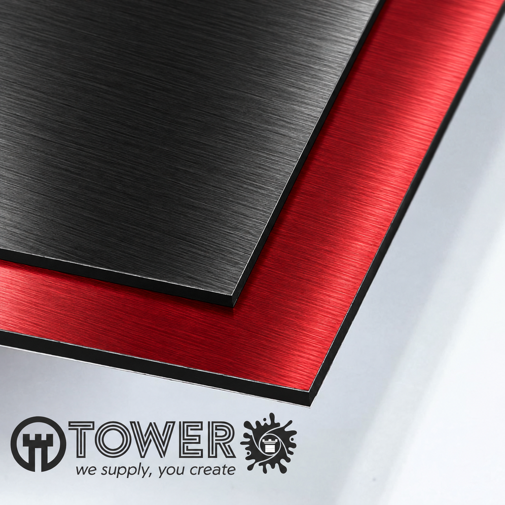 PANEL SANDWICH ALUMINIO 3 MM NEGRO CEPILLADO / ROJO CEPILLADO CBOND 3050X1500,und 