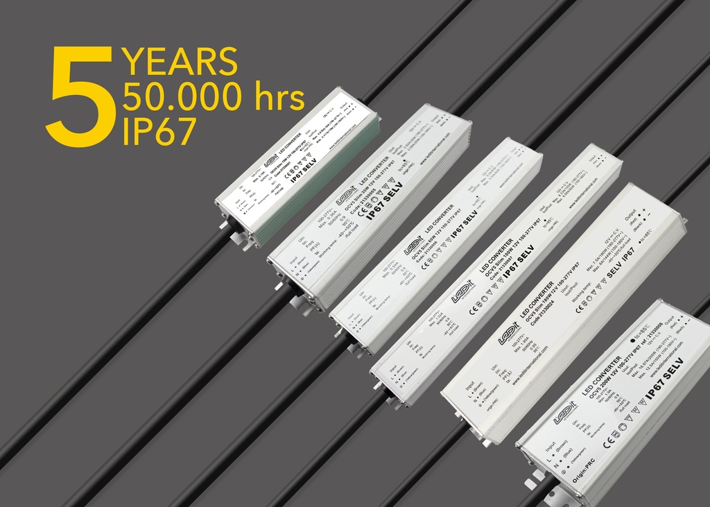 ALIMENTADOR LEDIT OCV SLIM PROTEGIDO 12V. 15W IP67 REF.21330021