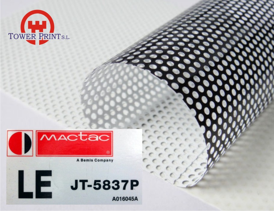 VINILO MICROPERFORADO MACTAC JT5837P/JT7300 HOMOLOGADO, 1.37X50, Rollo.