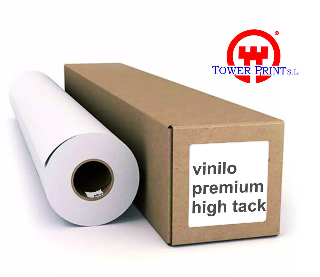 VINILO HT DECAL MONOMERICO 100 MICRAS BLANCO MATE OPACO ADH. TRANSP. HIGH TACK 1.06 X 50