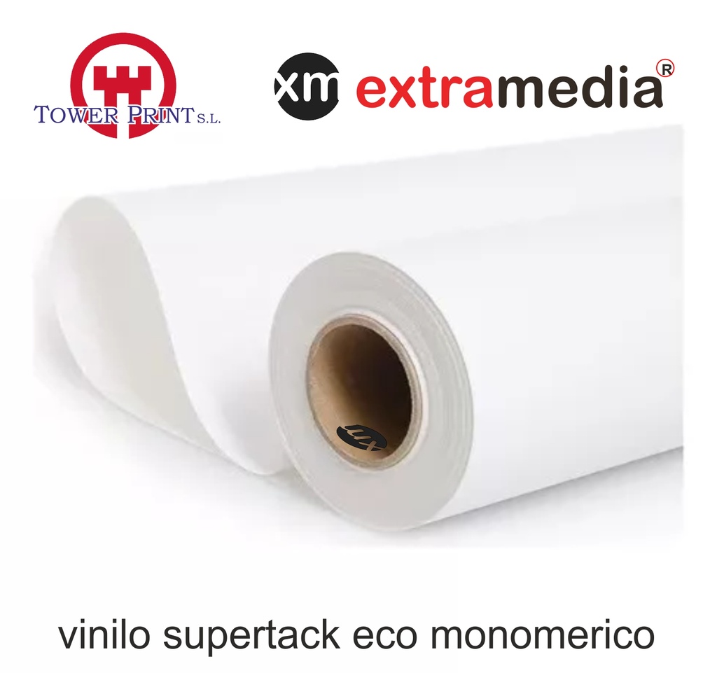 EXTRA MEDIA VINILO SUPERTACK ECO MONOMERICO BCO. MATE MULTIPRINT 1.37X50