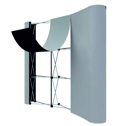 [TA1027] DISPLAY POP UP ECO DOS CARAS CURVO 4X3 MTS. PARA PANEL MAGNETICO