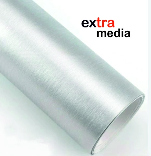 [1097804PB] EXTRA MEDIA PB VINILO PLATA CEPILLADO PARA INTERIOR 1.22 X 50 M.L.