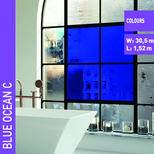 [167BLUEOCEAN] LAMINA DE DECORACION SOLAR SCREEN BLUE OCEAN C AZUL OCEANO 1.52 ML.