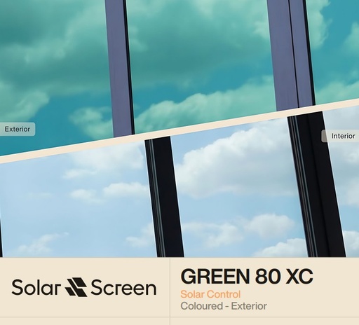 [167VERT80XC] LAMINA SOLAR VERDE EXTERIOR SOLAR SCREEN VERT80XC 1.52 m.l.