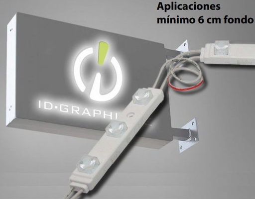 [GTMBMINI220WW] LED DE ILUMINACON PERIMETRAL MODULBOX MINI 220 BLANCO CALIDO .TIRA DE 25 MODULOS 1.8W 12v.