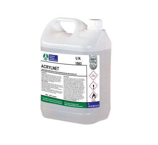 [36000138] ACRYLNET LIMPIADOR ANTIESTATICO PARA METACRILATO 5 LITROS