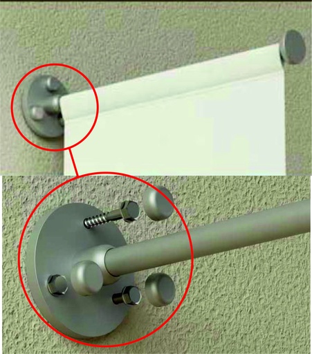 [34MAST55] MASTIL DE PARED 55 CMS PARA LONA CON ACCESORIOS