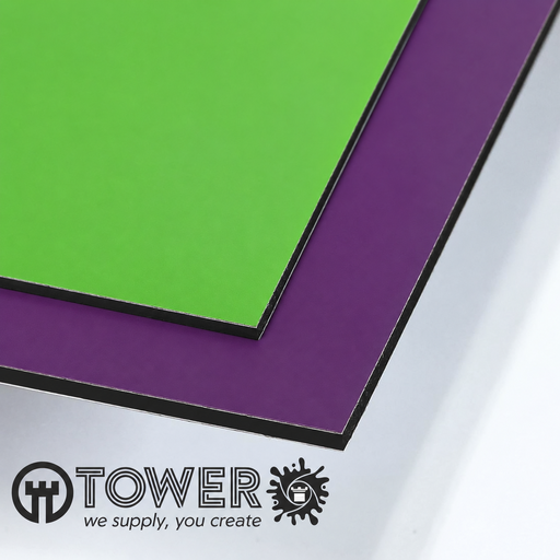 [PSAVCMR3153] PANEL SANDWICH ALUMINIO 3 MM VERDE CLARO RAL6018/MORADO PANTONE 525C CBOND 3050X1500,und