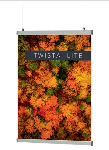 [TATWIST80] PERFIL ALUMINIO TWISTA POSTER CLIP PARA COLGAR GRAFICAS 80 CMS, JUEGO 2 UND