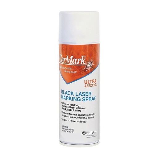 [01CERMARKULTRA] SPRAY CERMARK ULTRA BLACK PARA GRABADO LASER DE ACERO INOX/CRISTAL/CERAMICA. ( UC04B1780 )