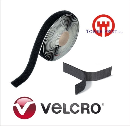 [282520HBK] VELCRO ADHESIVO NEGRO HEMBRA 20 MM X 25MTS.