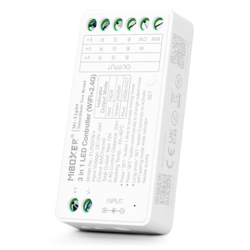 [GTCONTRGB/WIFI] CONTROLADOR LED RGB WIFI-2.4G (TUYA APP) 12/24v 180W/360W. 12 A. 