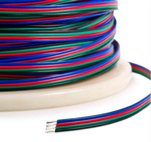 [GTCABLERGB/5] CABLE RGB 4 HILOS , CONEXION LED RGB 4X25 MM. ( TRAMO DE 5 MTS)
