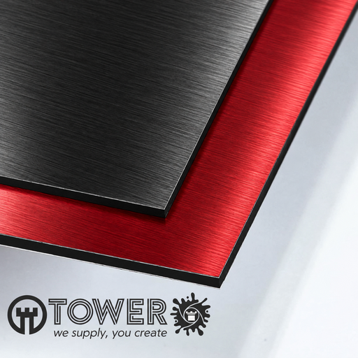 [PSANCRC3153] PANEL SANDWICH ALUMINIO 3 MM NEGRO CEPILLADO / ROJO CEPILLADO CBOND 3050X1500,und 