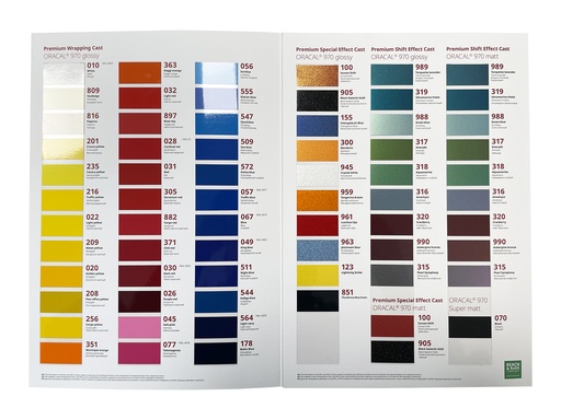 [ORCAD970MT] CARTA DE COLORES ORACAL 970M + TEXTURA